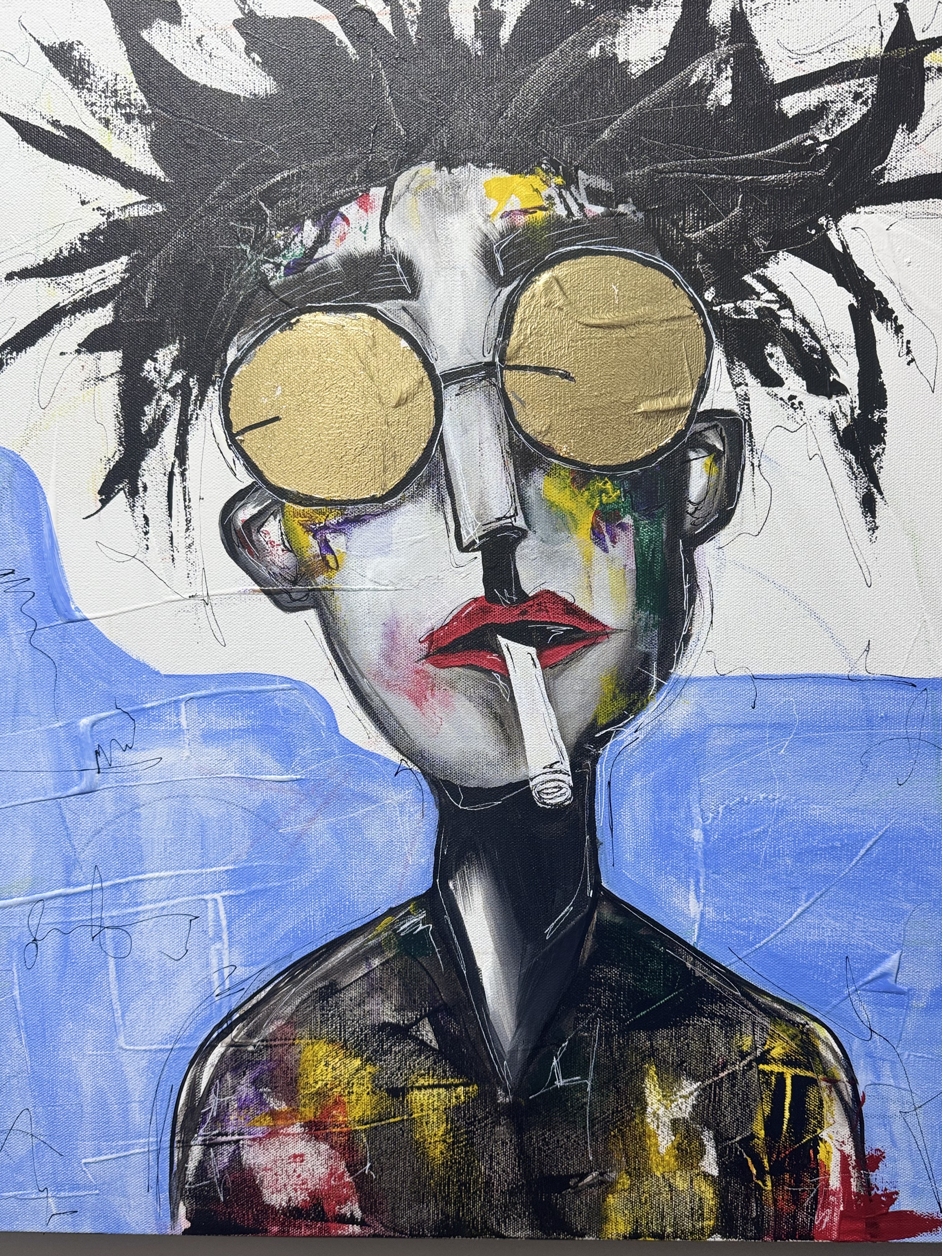 Gold Lenses, Blue Static